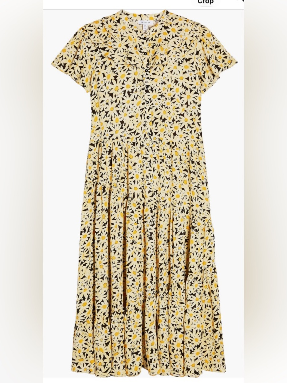 Yellow Daisy Floral Mini Shirt Dress Topshop Size 10, NWT - Picture 9 of 12